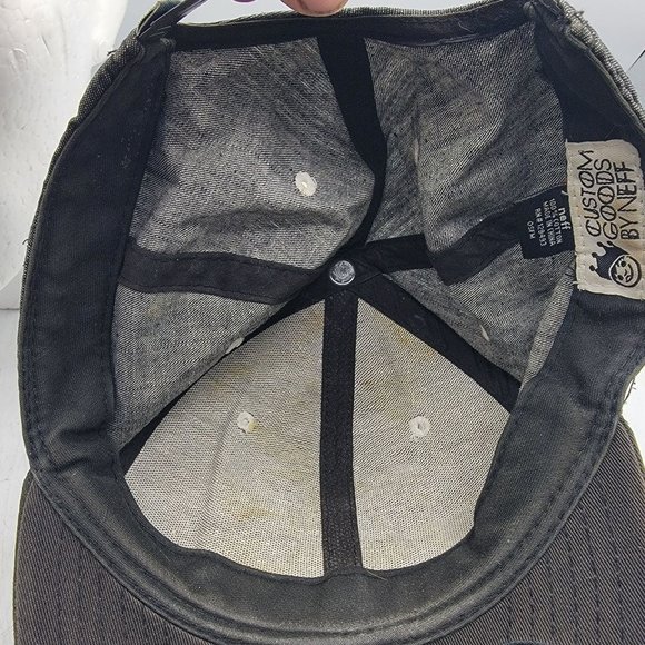 Neff Hat Adults Adjustable Snapback Gray Black Embroidered Logo Baseball Cap - Picture 7 of 9